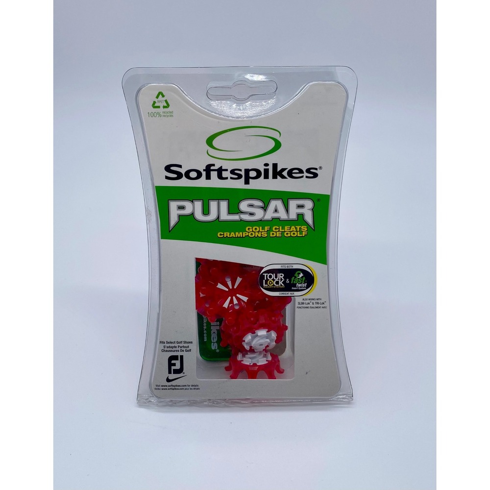 Softspikes Pulsar Golf Cleats Red White Fits Both Tour Lock and Fast Twist 16 Pk